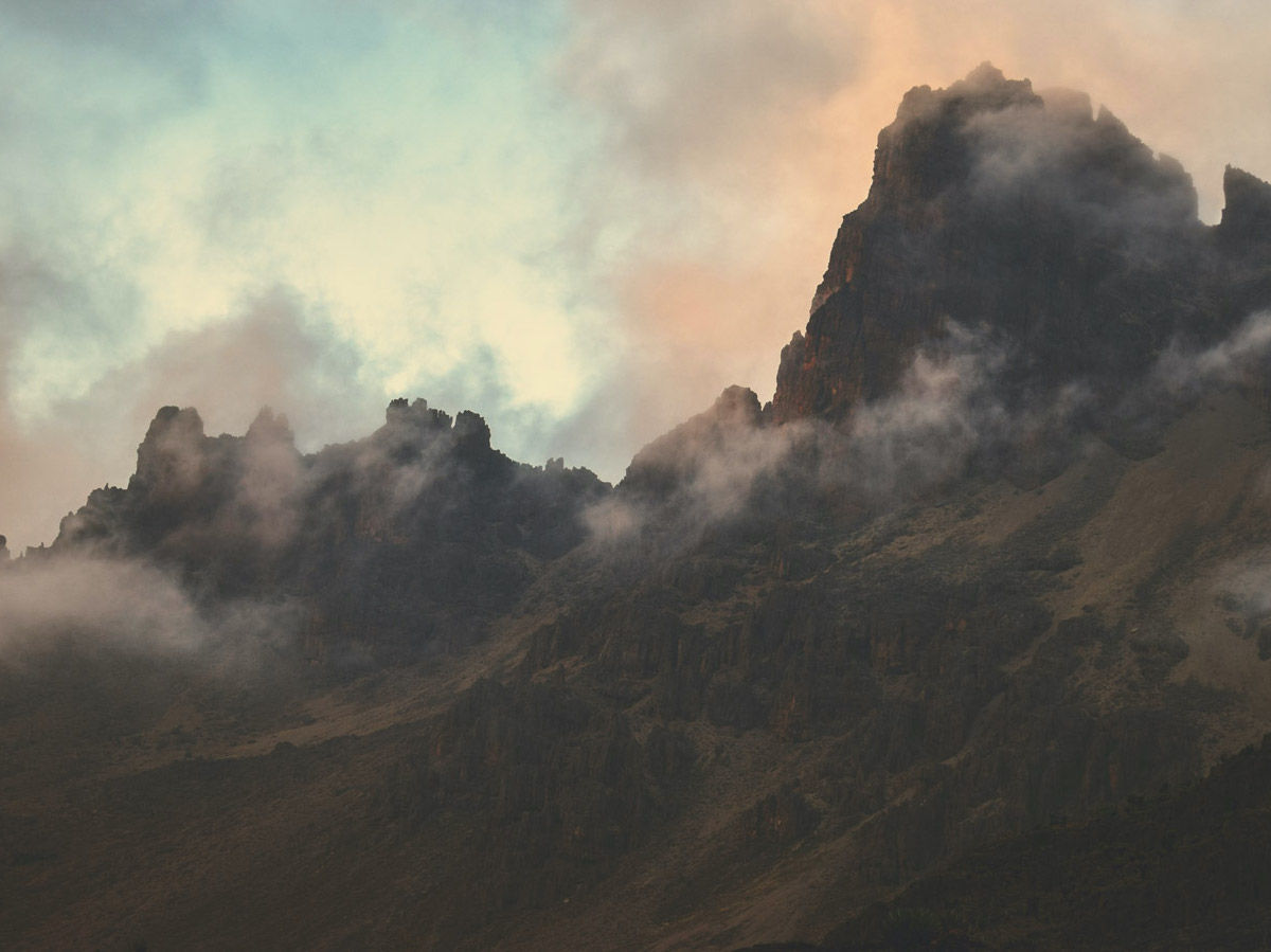 Mount Kenya, sunset from Shipton’s Camp Mount Kenya, sunset from Shipton's Camp