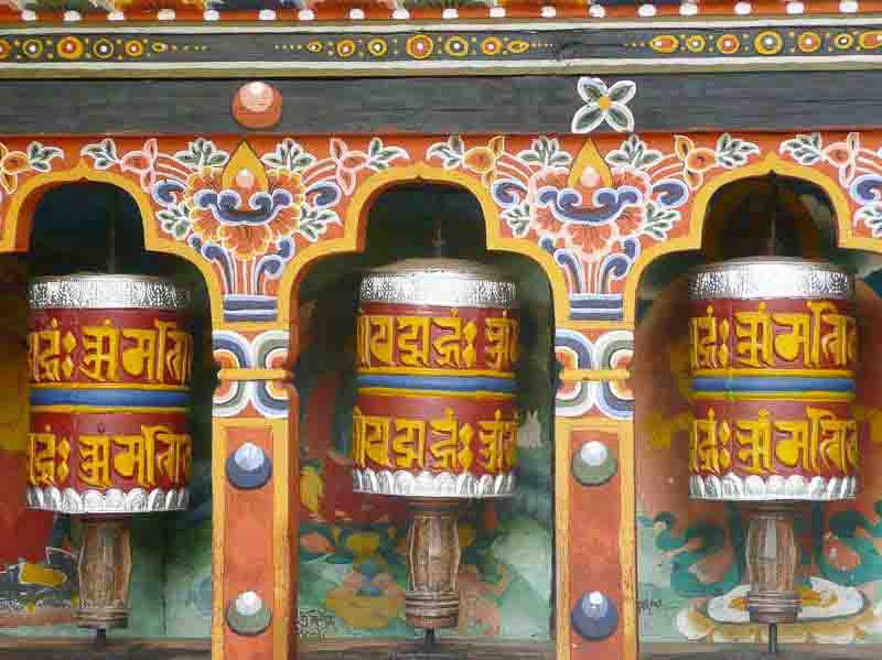 Bhutan-touring-800-port Prayer wheels, Tigers nest tour