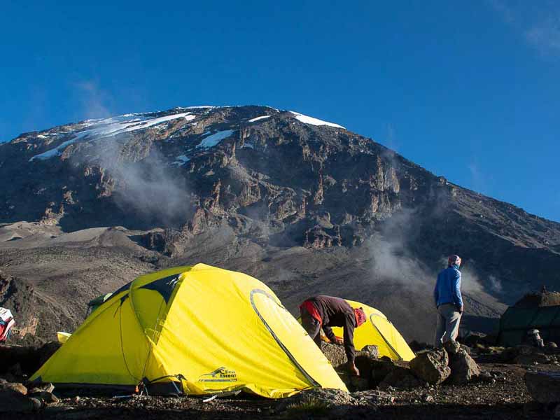 Camping under Kilimanjaro, Kilimanjaro Northern Circuit Tent on Kilimanjaro