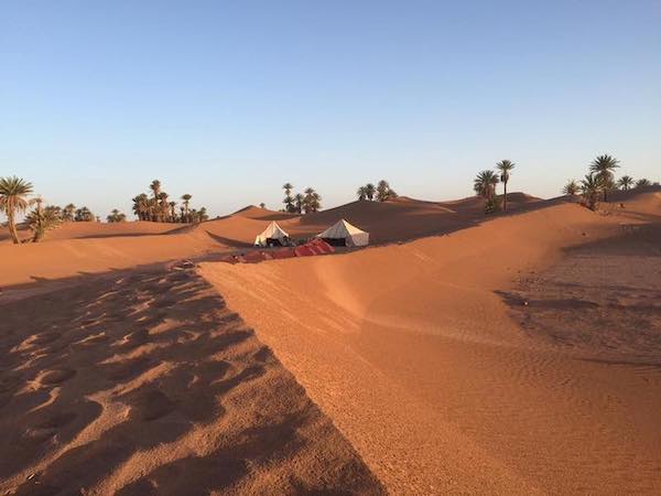 Typical Sahara camp site Typical Sahara camp site - Sahara Desert trek review