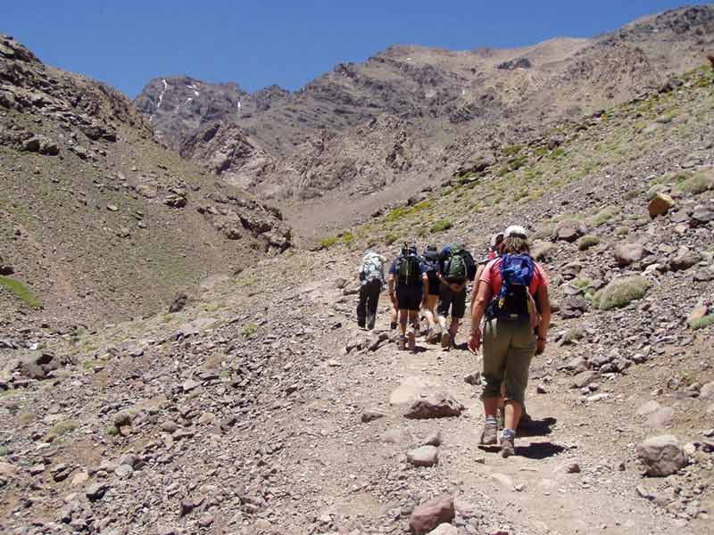 Path to Mt Toubkal Mt Toubkal