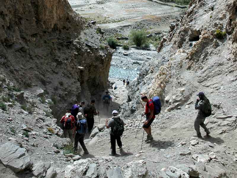 Ladakh, going down to the Markha River China great wall trek