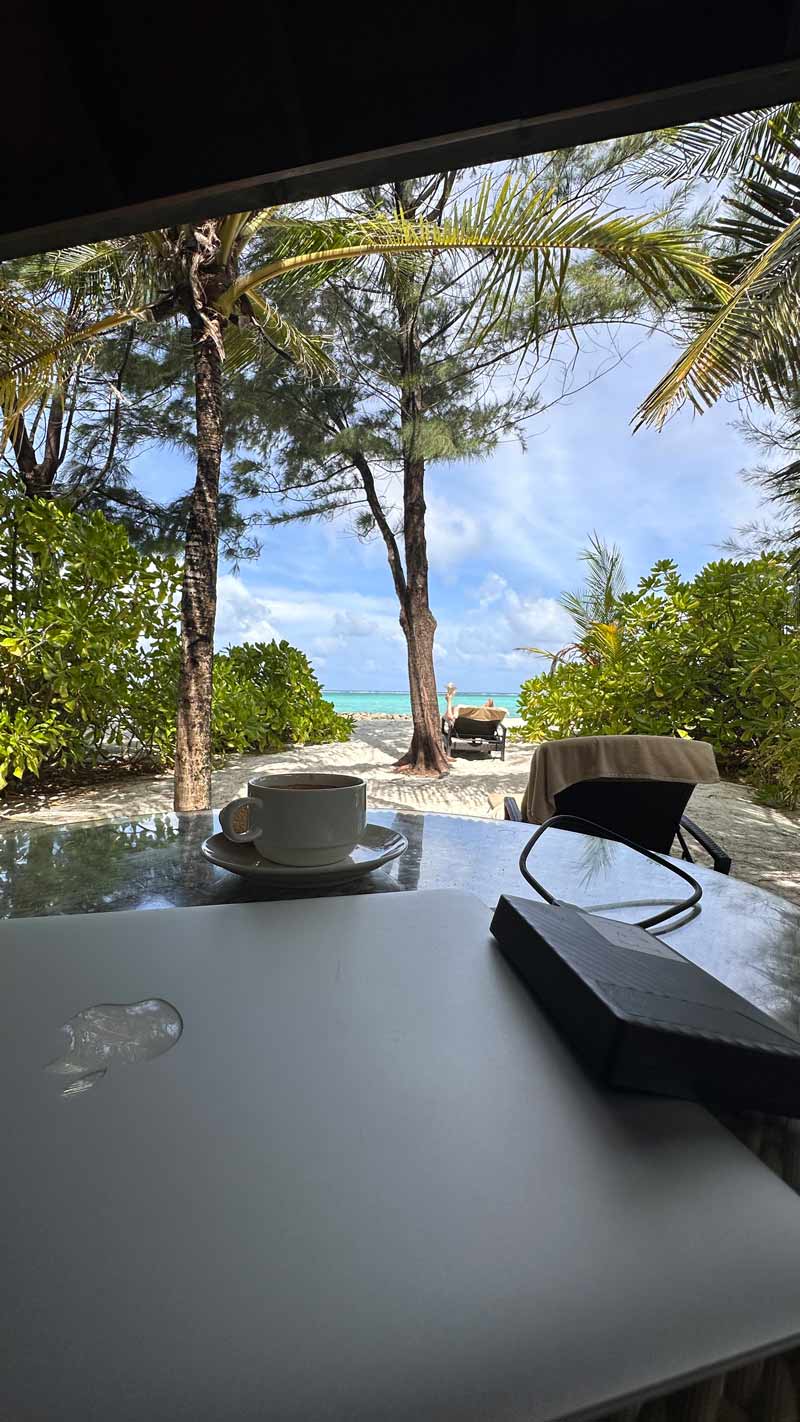 Maldives morning coffee Morning coofee and catch up time, Maldives