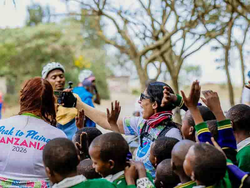Ngorongoro-ride-selfie School kids, Ngorongoro