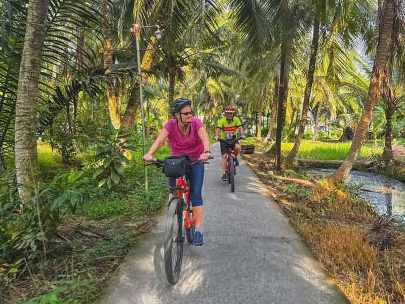 Lady riding in Vietnam