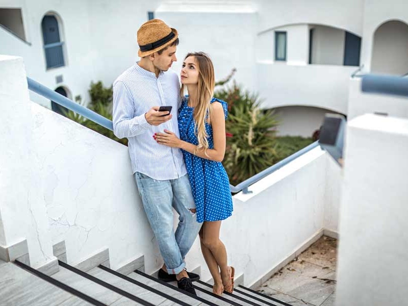 esim travel europe Couple in Greece